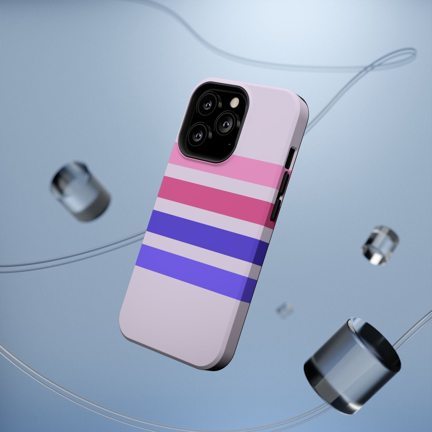 Lavender Love Striped – iPhone 16, 15, 14, 13 – MagSafe Magnetic Tough Case by HitStickers