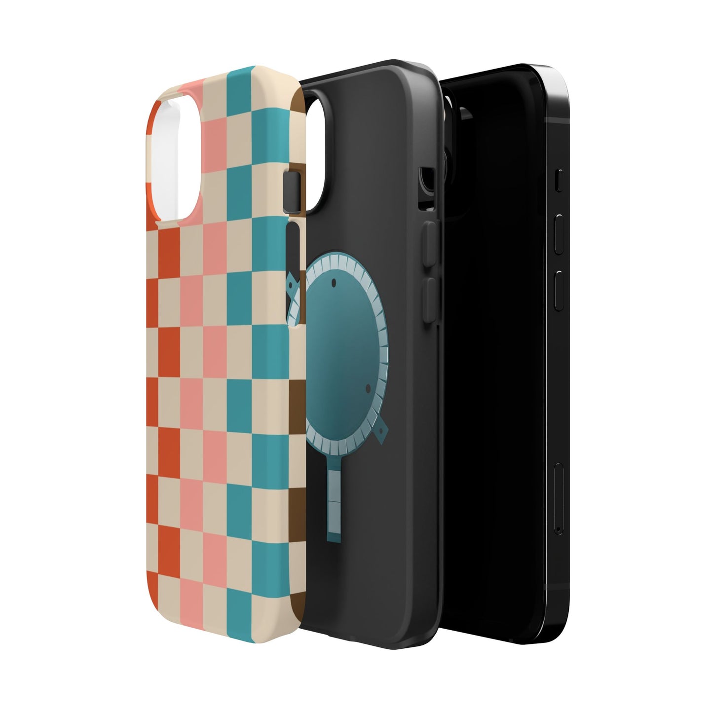 Retro Check Pop – iPhone 16, 15, 14, 13 – MagSafe Magnetic Tough Case by HitStickers