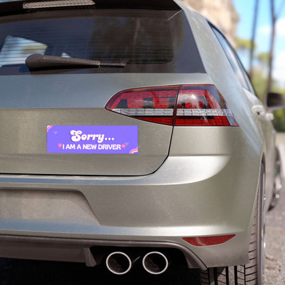 Sorry... I Am a New Driver Car Magnet – Innocent and Cautionary Vehicle Accessory - Bumper Sticker for Vehicles