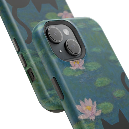 Water Lily Cat – Monet Inspired – iPhone 16, 15, 14, 13 – MagSafe Magnetic Tough Case by HitStickers