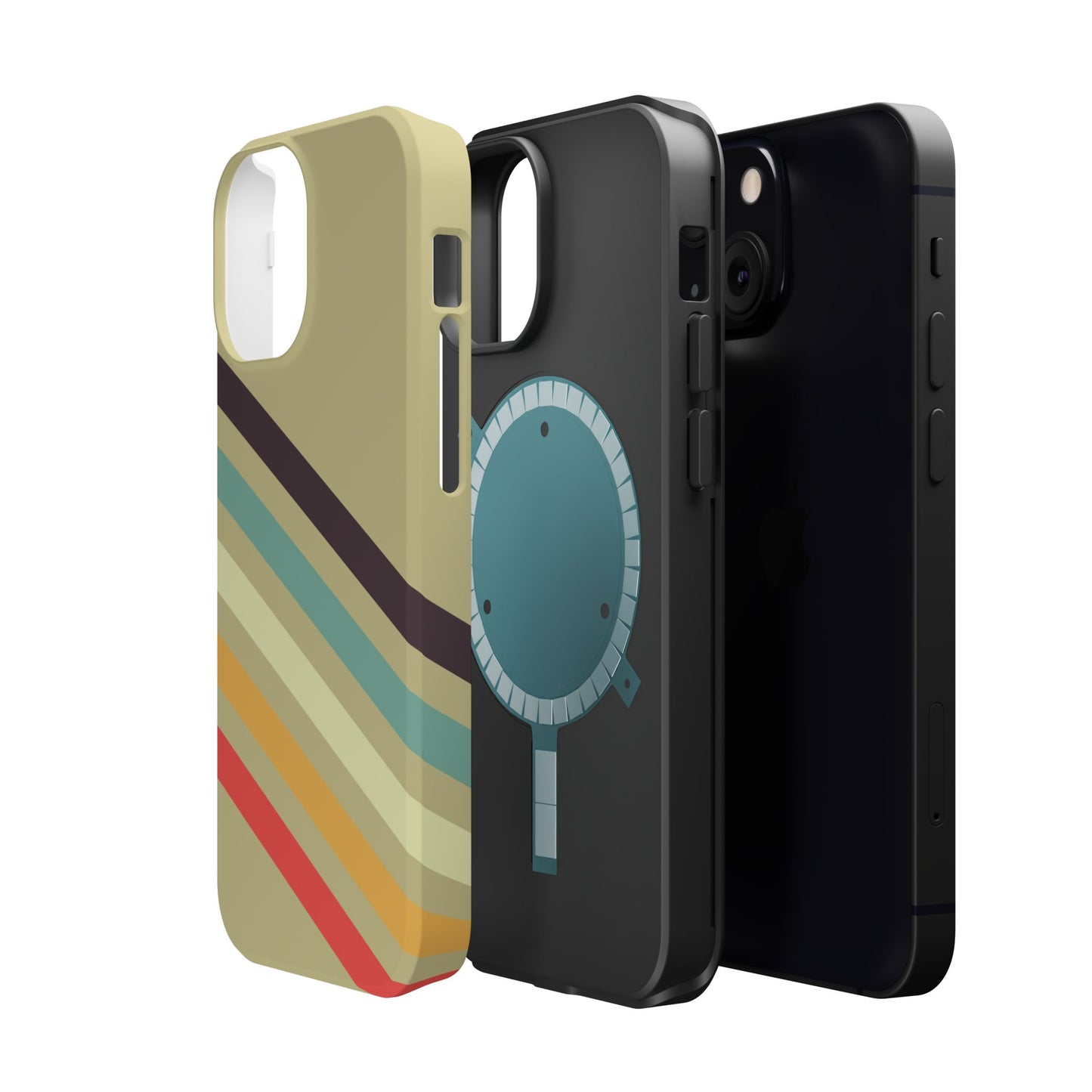 Retro Striped Case for iPhone 16, 15, 14, 13 - MagSafe Magnetic Tough Case by HitStickers