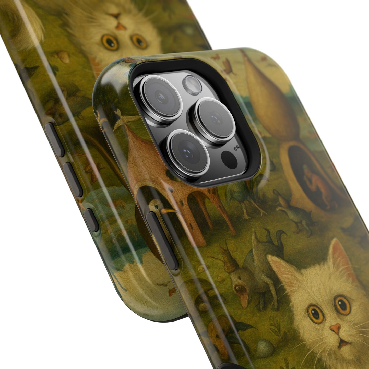 Garden of Cat Delights – Bosch Inspired – iPhone 16, 15, 14, 13 – MagSafe Magnetic Tough Case by HitStickers