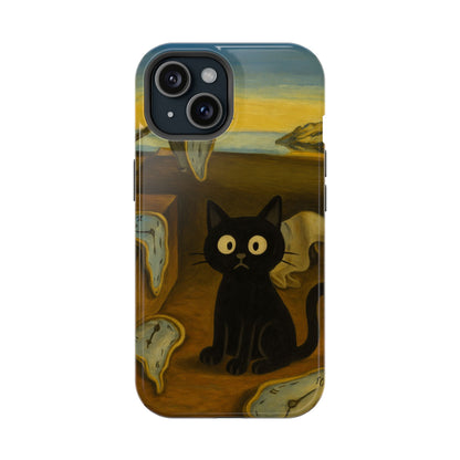 The Cat of Melting Time – Dalí Inspired – iPhone 16, 15, 14, 13 – MagSafe Magnetic Tough Case by HitStickers
