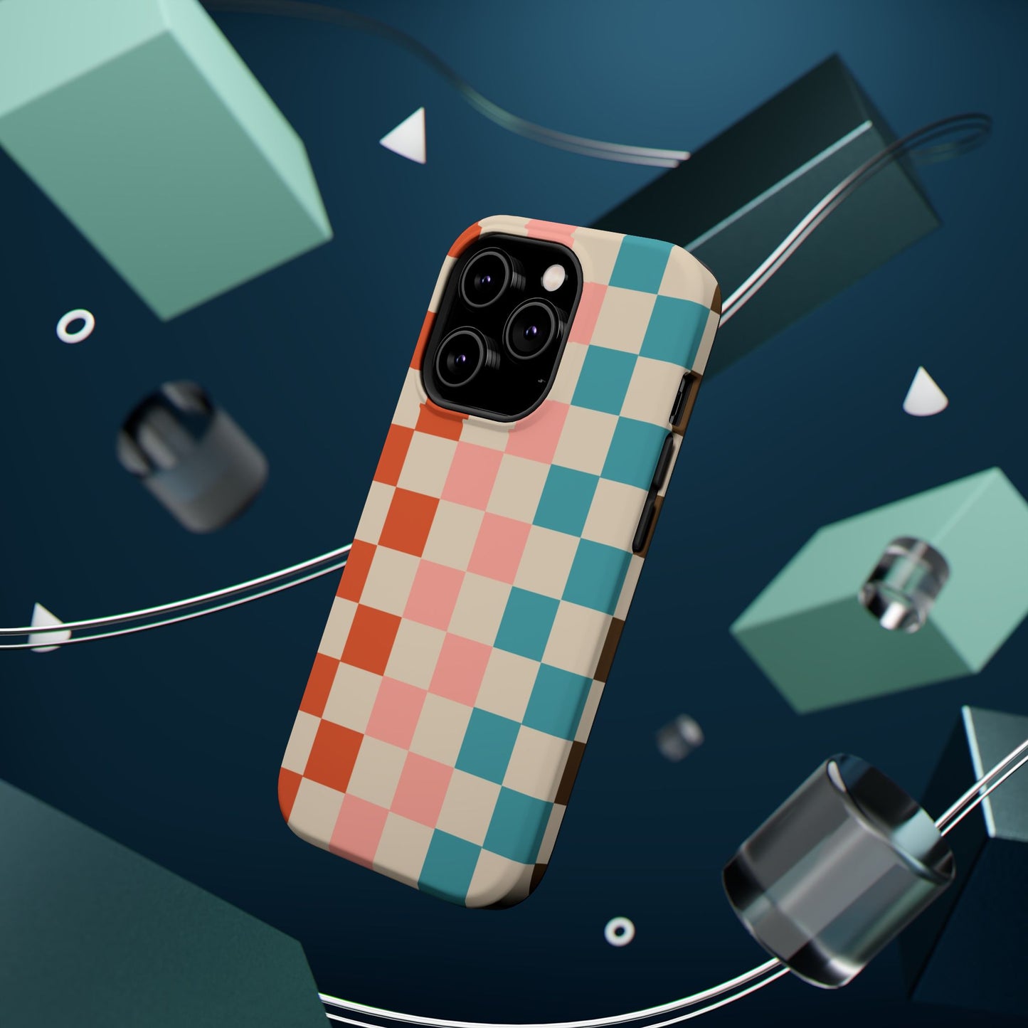 Retro Check Pop – iPhone 16, 15, 14, 13 – MagSafe Magnetic Tough Case by HitStickers