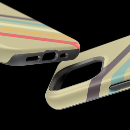 Retro Striped Case for iPhone 16, 15, 14, 13 - MagSafe Magnetic Tough Case by HitStickers
