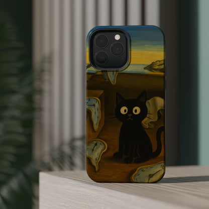 The Cat of Melting Time – Dalí Inspired – iPhone 16, 15, 14, 13 – MagSafe Magnetic Tough Case by HitStickers