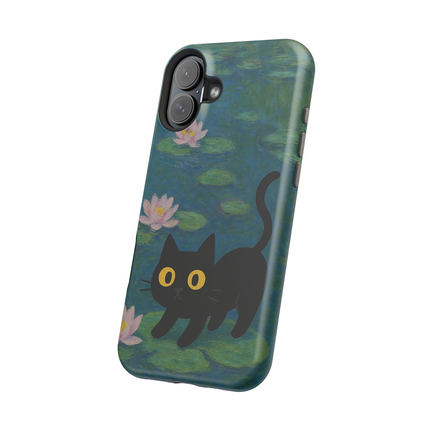 Water Lily Cat – Monet Inspired – iPhone 16, 15, 14, 13 – MagSafe Magnetic Tough Case by HitStickers