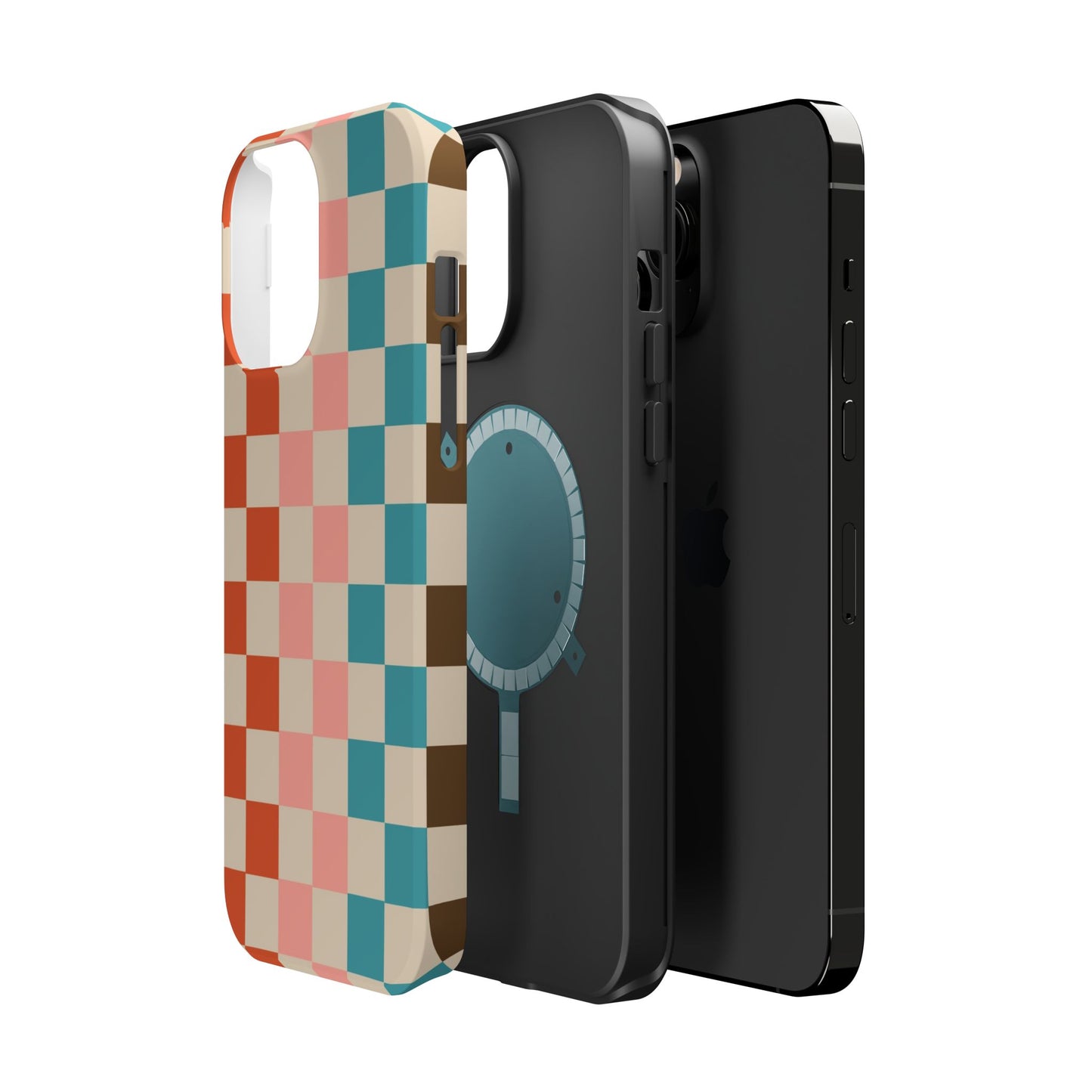 Retro Check Pop – iPhone 16, 15, 14, 13 – MagSafe Magnetic Tough Case by HitStickers
