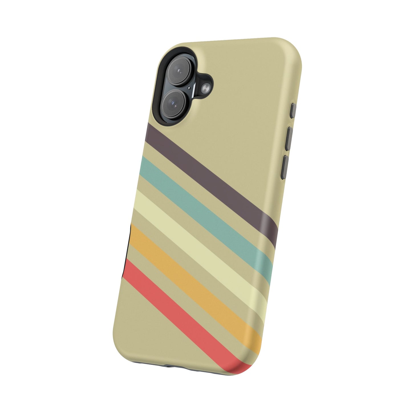 Retro Striped Case for iPhone 16, 15, 14, 13 - MagSafe Magnetic Tough Case by HitStickers