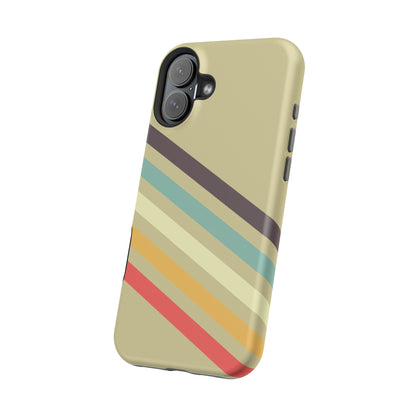 Retro Striped Case for iPhone 16, 15, 14, 13 - MagSafe Magnetic Tough Case by HitStickers