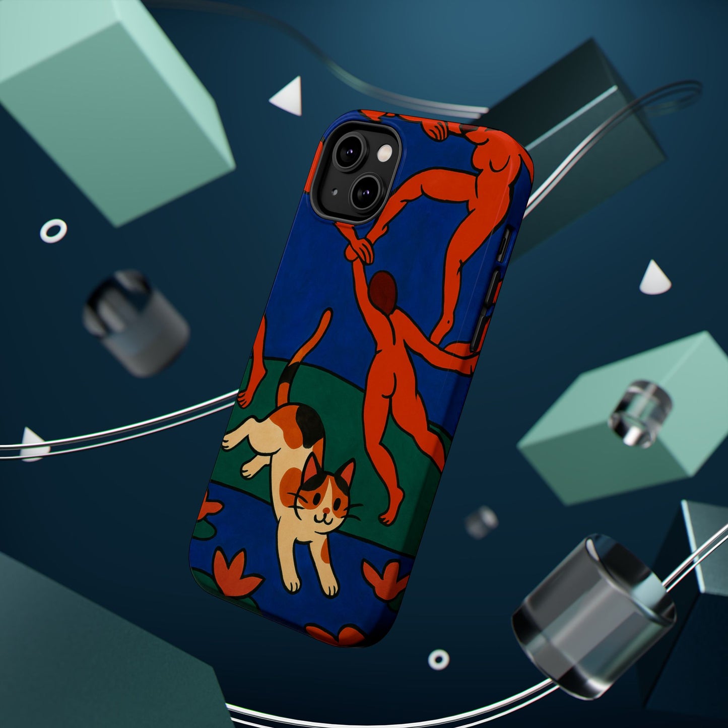 Dancing with the Cat – Matisse Inspired – iPhone 16, 15, 14, 13 – MagSafe Magnetic Tough Case by HitStickers