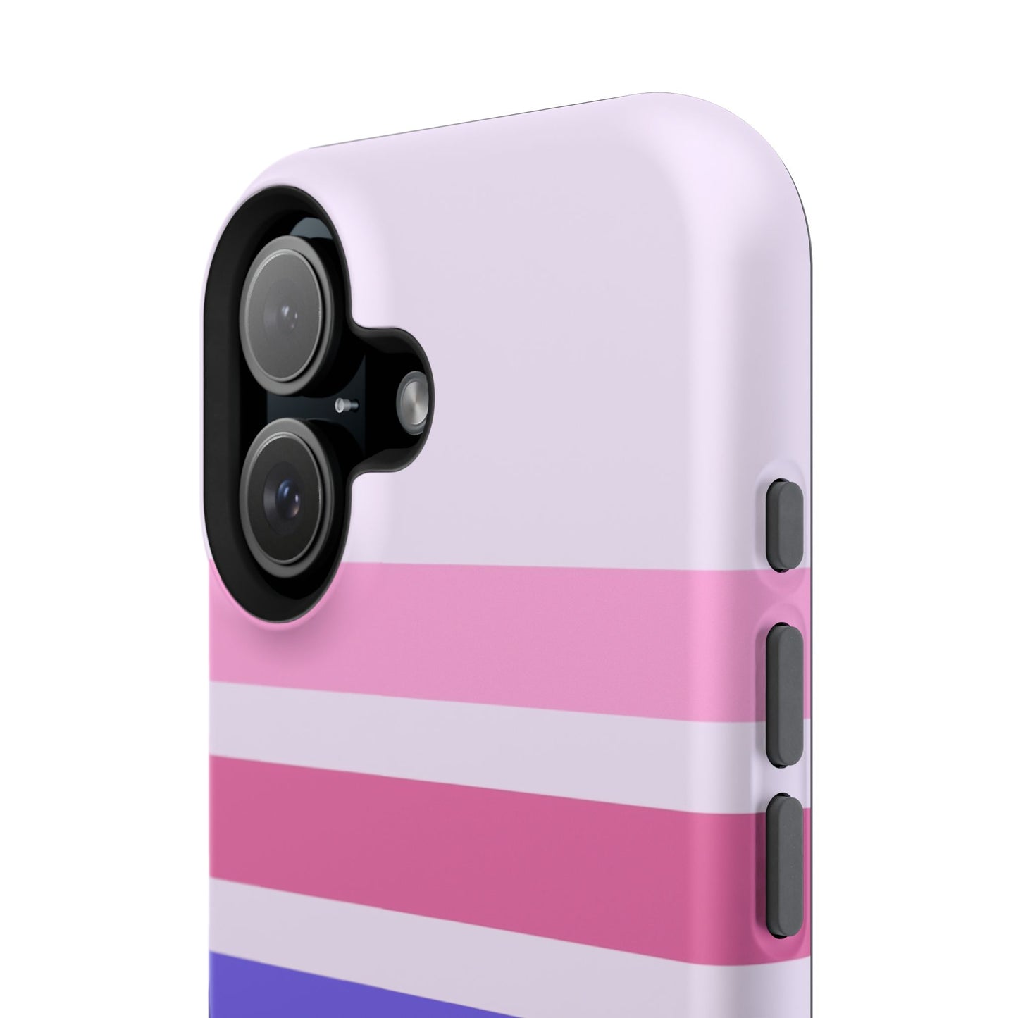 Lavender Love Striped – iPhone 16, 15, 14, 13 – MagSafe Magnetic Tough Case by HitStickers