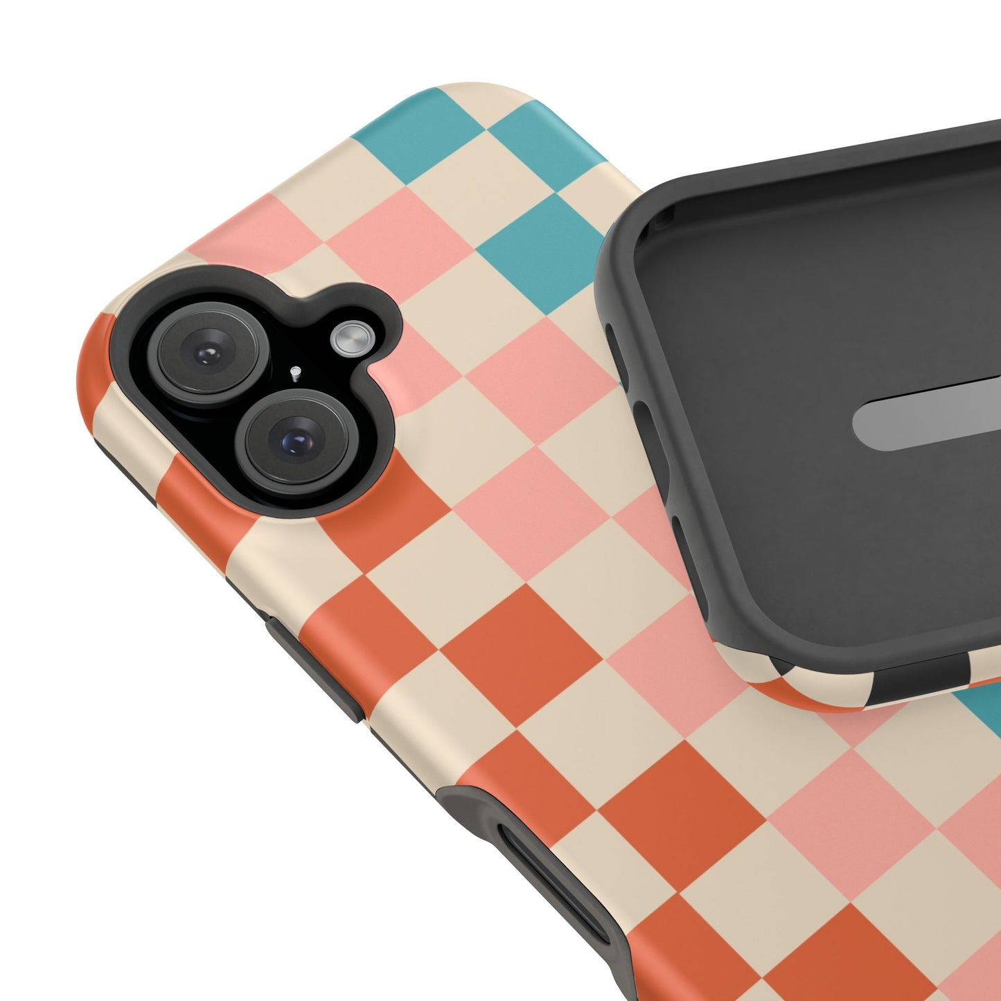 Retro Check Pop – iPhone 16, 15, 14, 13 – MagSafe Magnetic Tough Case by HitStickers