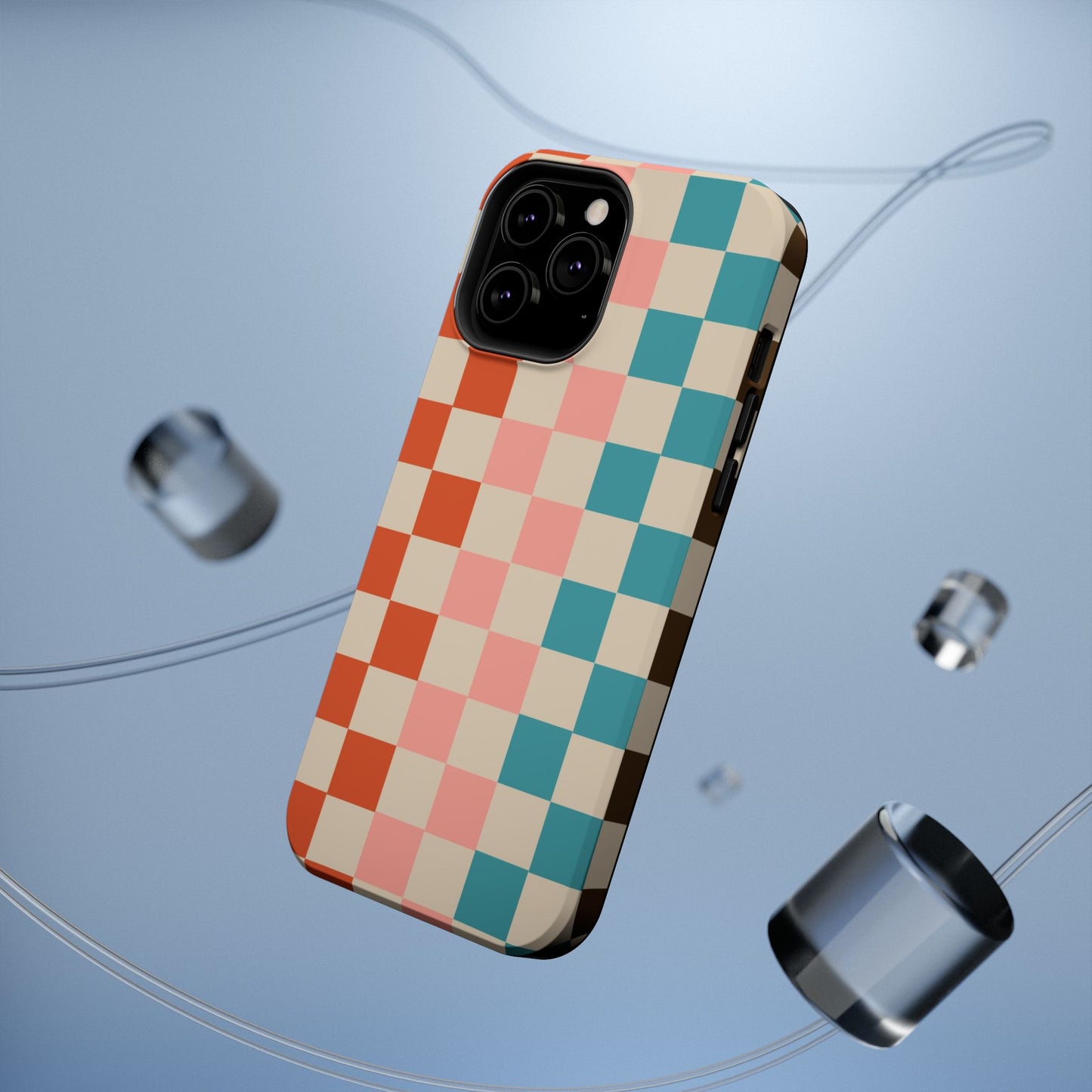 Retro Check Pop – iPhone 16, 15, 14, 13 – MagSafe Magnetic Tough Case by HitStickers