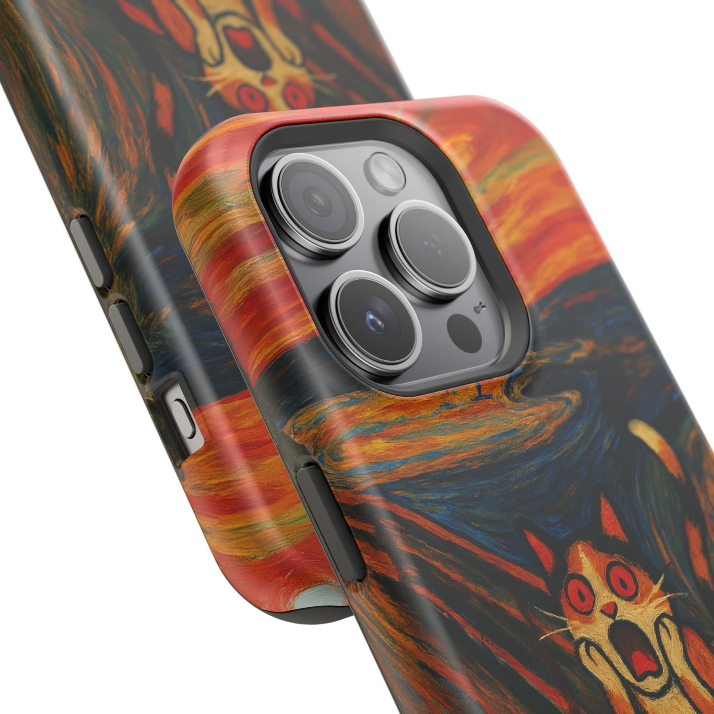 The Cat Scream – Munch Inspired – iPhone 16, 15, 14, 13 – MagSafe Magnetic Tough Case by HitStickers