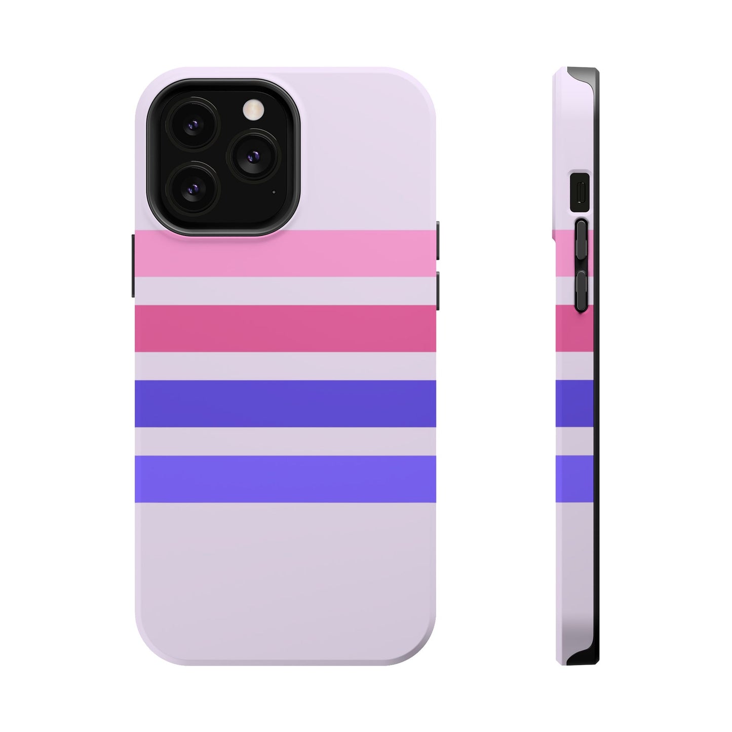 Lavender Love Striped – iPhone 16, 15, 14, 13 – MagSafe Magnetic Tough Case by HitStickers