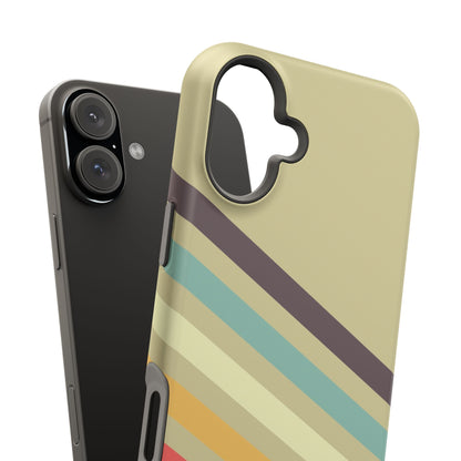 Retro Striped Case for iPhone 16, 15, 14, 13 - MagSafe Magnetic Tough Case by HitStickers