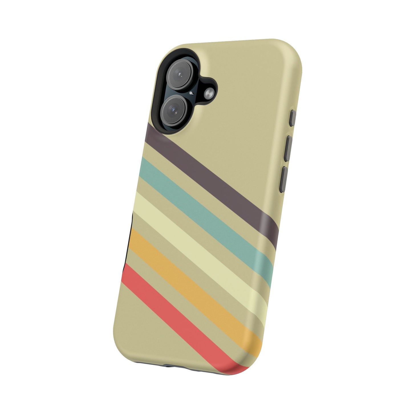 Retro Striped Case for iPhone 16, 15, 14, 13 - MagSafe Magnetic Tough Case by HitStickers