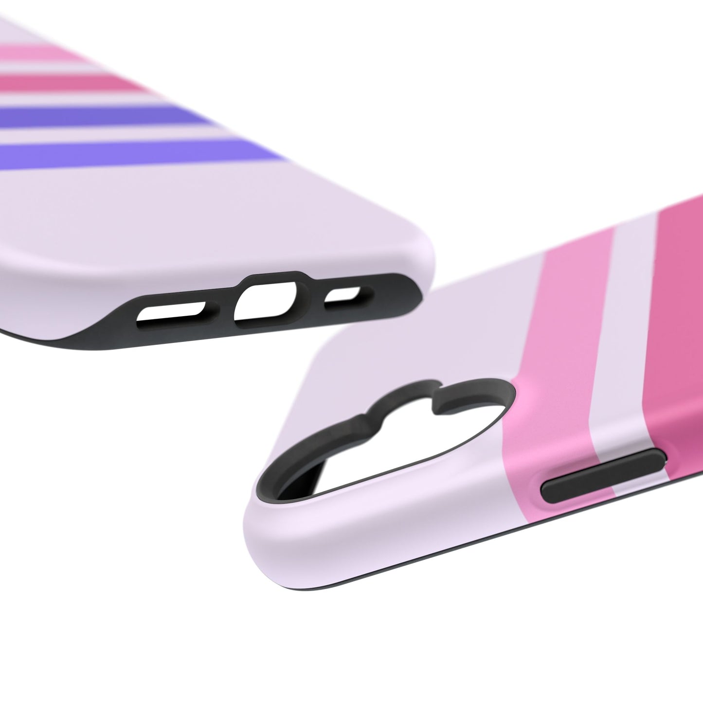 Lavender Love Striped – iPhone 16, 15, 14, 13 – MagSafe Magnetic Tough Case by HitStickers