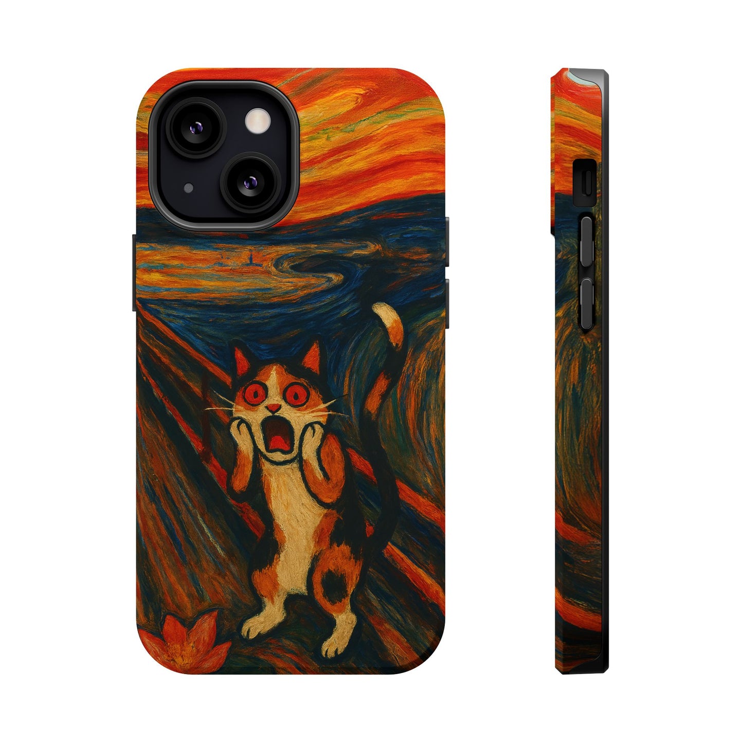 The Cat Scream – Munch Inspired – iPhone 16, 15, 14, 13 – MagSafe Magnetic Tough Case by HitStickers