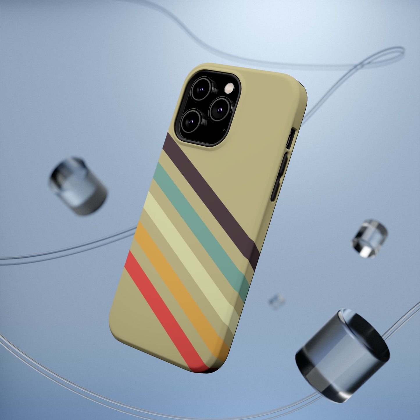 Retro Striped Case for iPhone 16, 15, 14, 13 - MagSafe Magnetic Tough Case by HitStickers