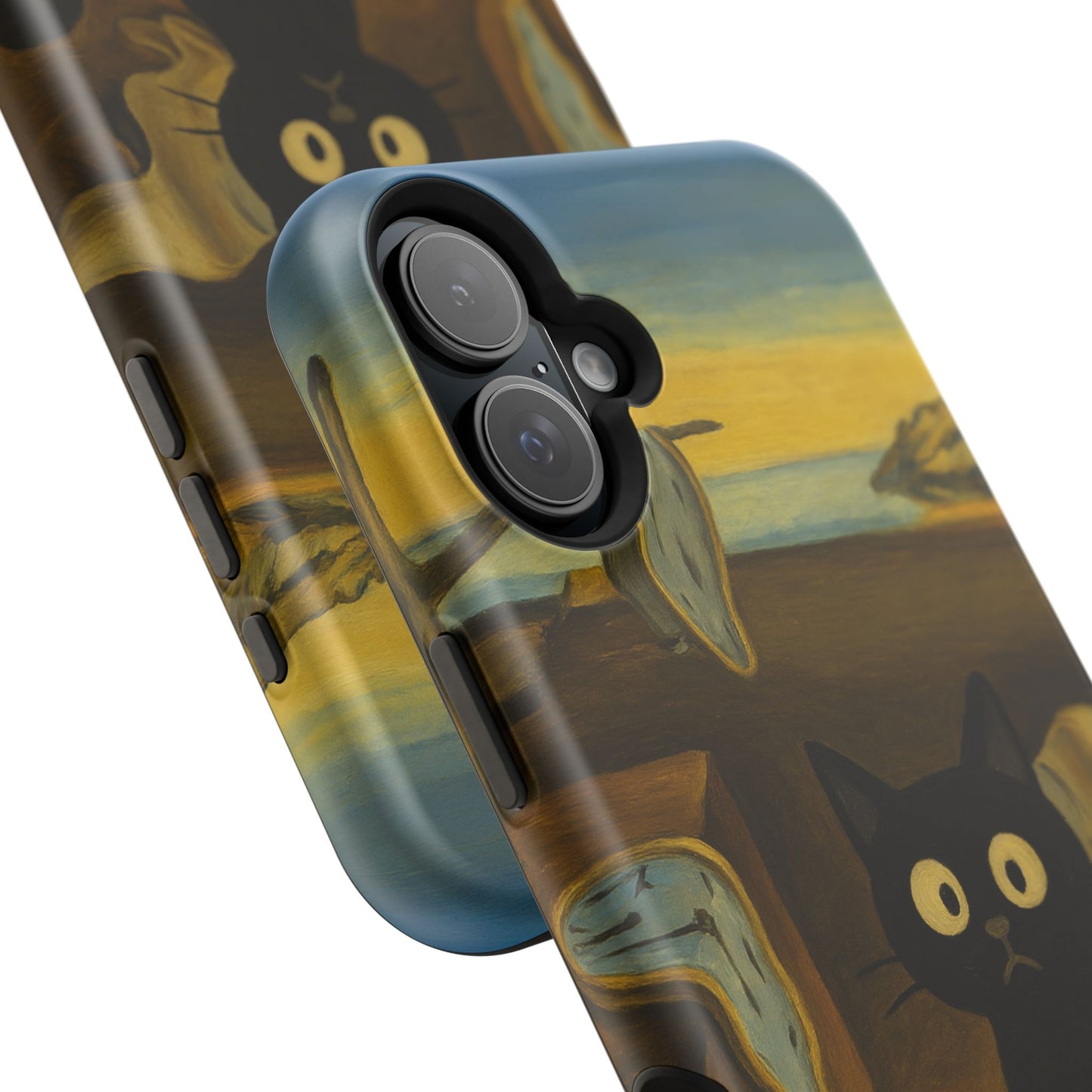 The Cat of Melting Time – Dalí Inspired – iPhone 16, 15, 14, 13 – MagSafe Magnetic Tough Case by HitStickers