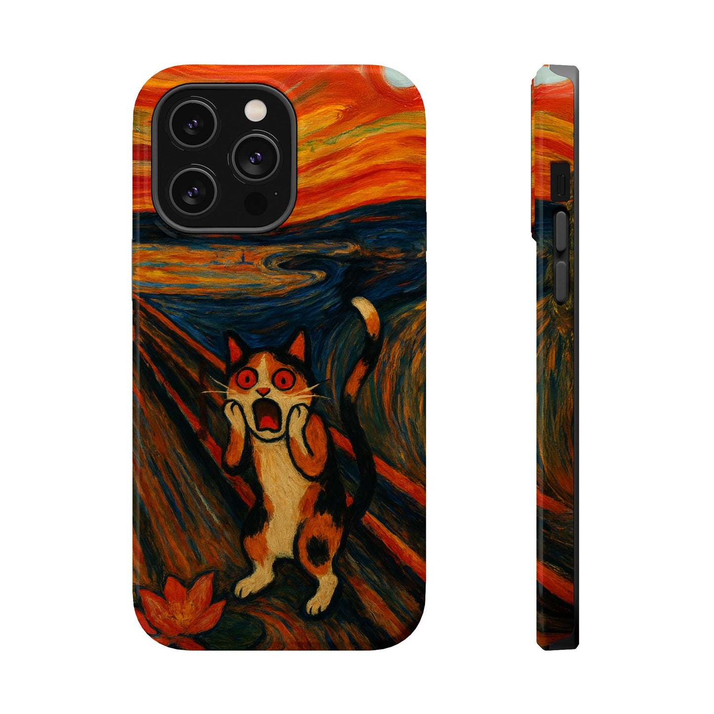 The Cat Scream – Munch Inspired – iPhone 16, 15, 14, 13 – MagSafe Magnetic Tough Case by HitStickers