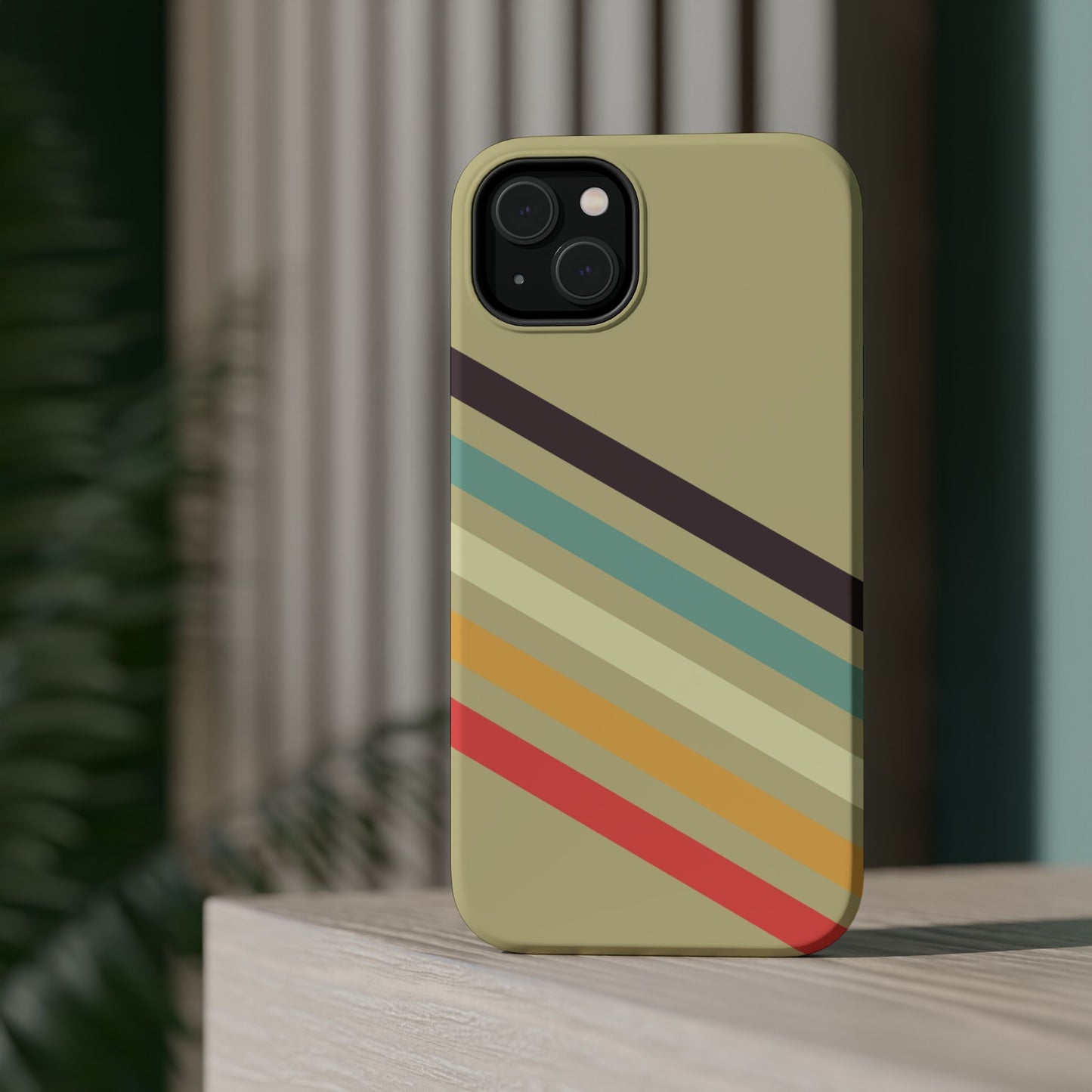 Retro Striped Case for iPhone 16, 15, 14, 13 - MagSafe Magnetic Tough Case by HitStickers