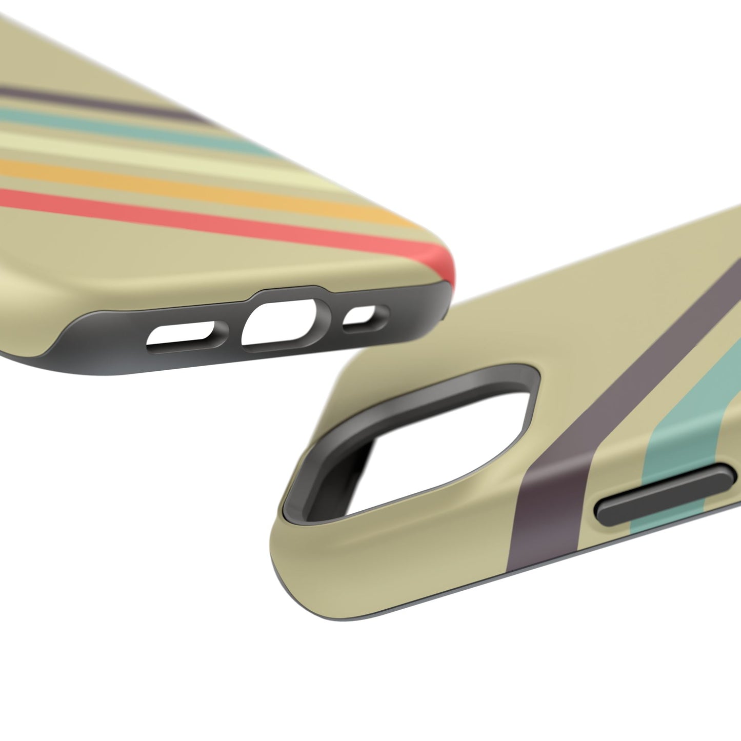 Retro Striped Case for iPhone 16, 15, 14, 13 - MagSafe Magnetic Tough Case by HitStickers