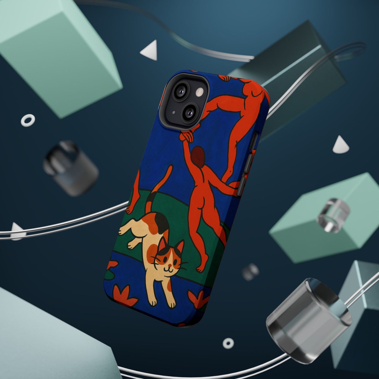 Dancing with the Cat – Matisse Inspired – iPhone 16, 15, 14, 13 – MagSafe Magnetic Tough Case by HitStickers