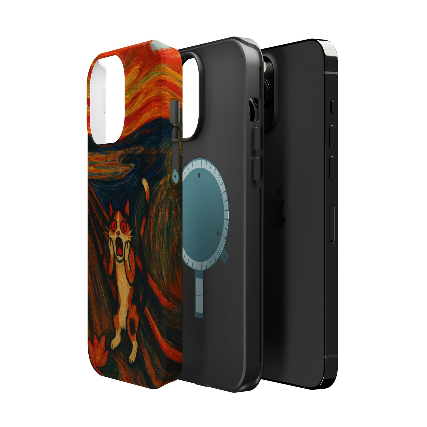 The Cat Scream – Munch Inspired – iPhone 16, 15, 14, 13 – MagSafe Magnetic Tough Case by HitStickers