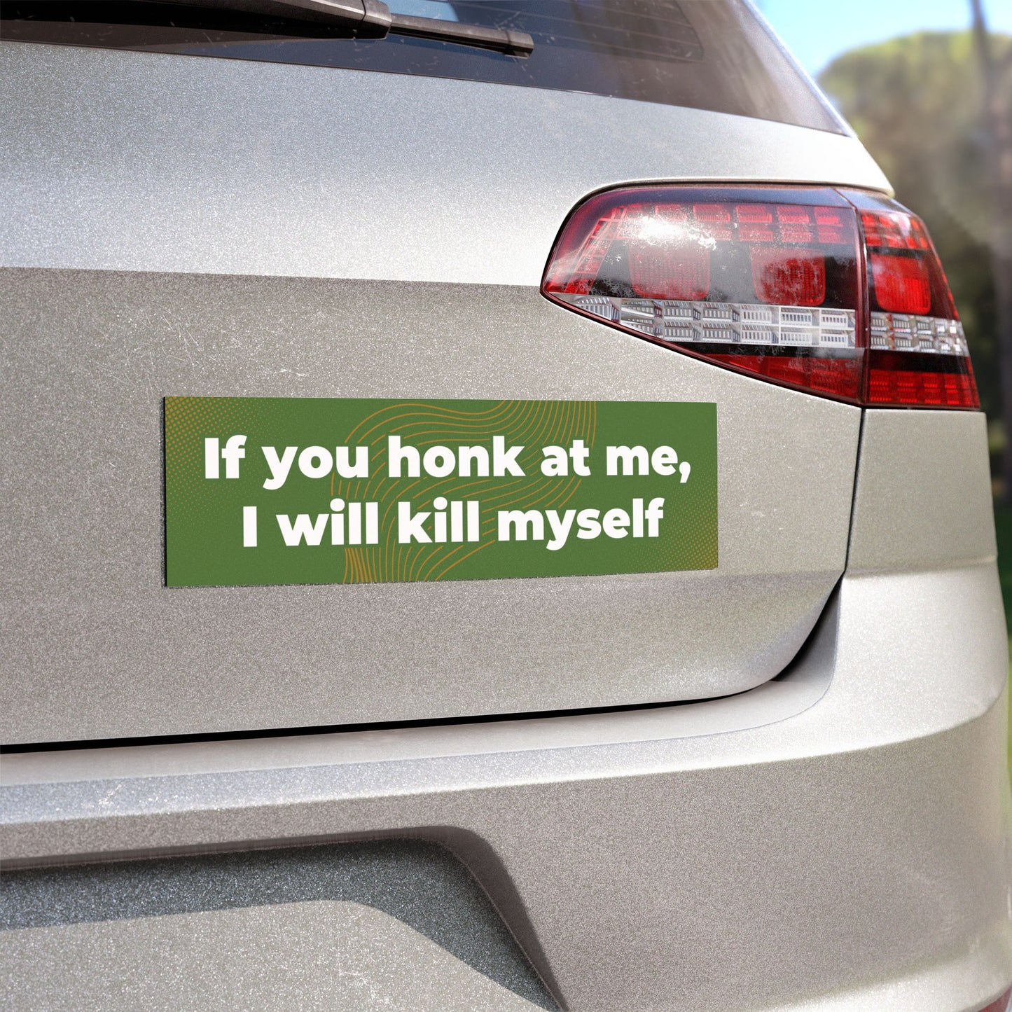 If You Honk at Me, I Will Kill Myself Car Magnet – Dark Humor Vehicle Accessory - Bumper Sticker for Vehicles