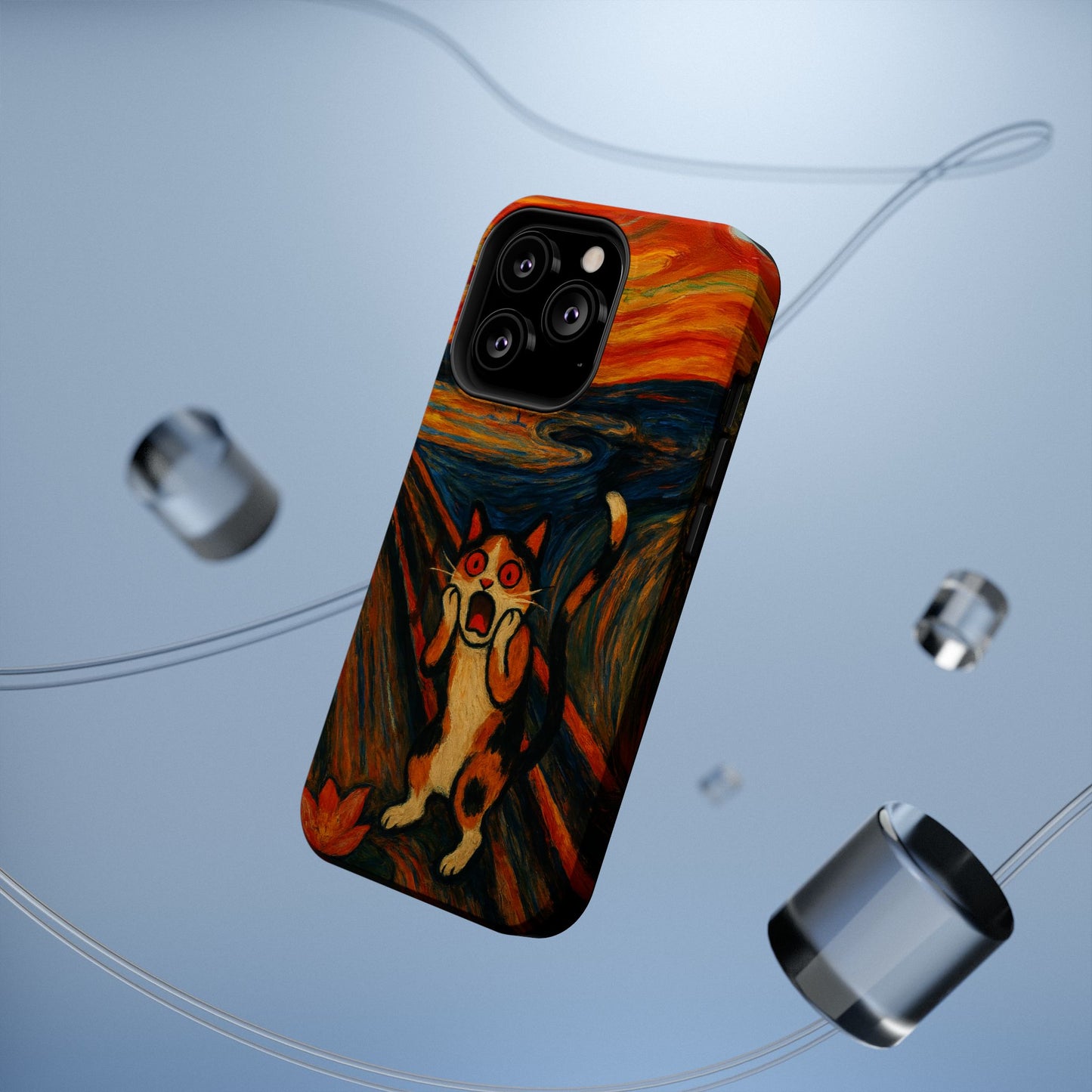The Cat Scream – Munch Inspired – iPhone 16, 15, 14, 13 – MagSafe Magnetic Tough Case by HitStickers