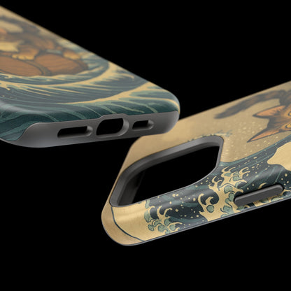 The Great Wave Cat – Hokusai Inspired – iPhone 16, 15, 14, 13 – MagSafe Magnetic Tough Case by HitStickers
