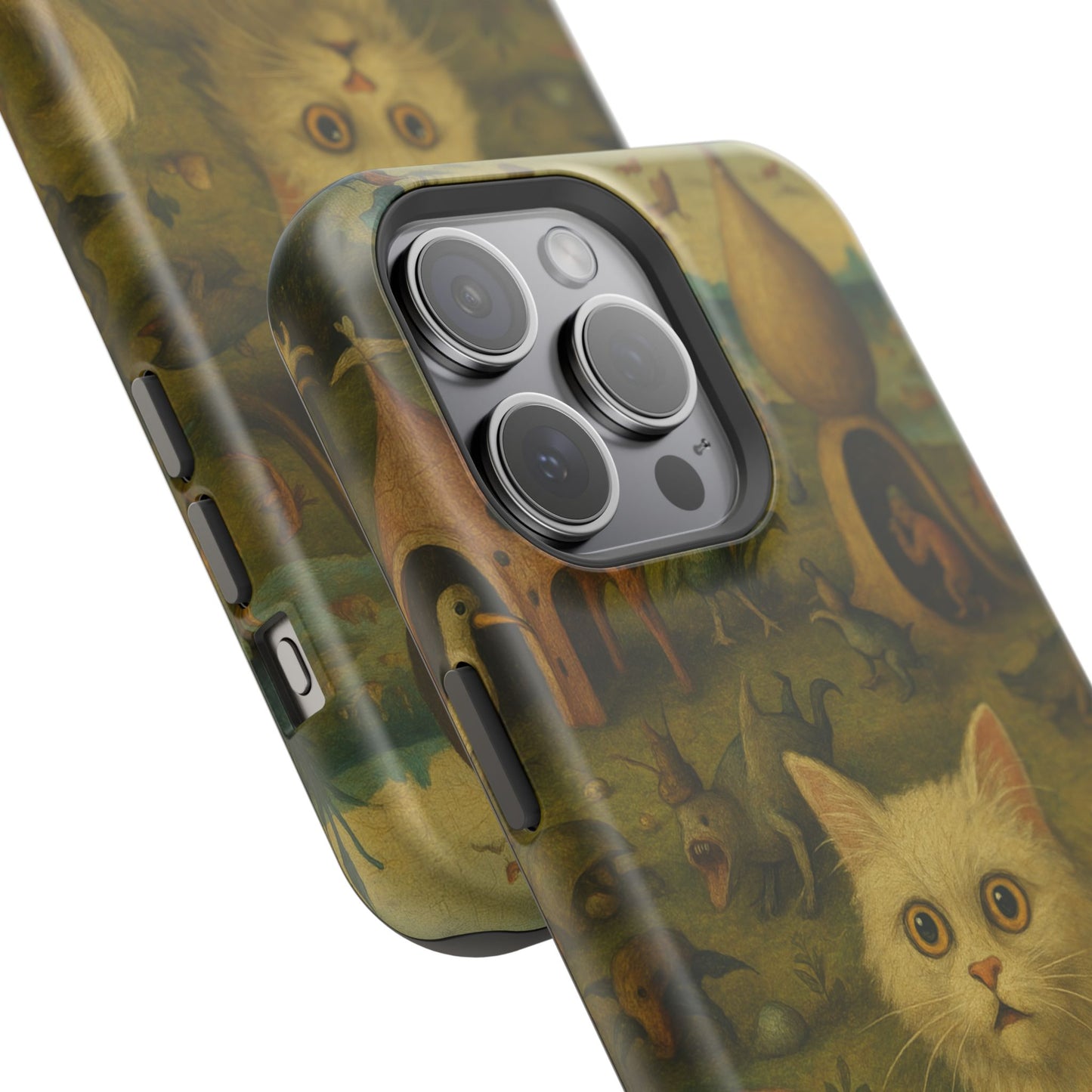 Garden of Cat Delights – Bosch Inspired – iPhone 16, 15, 14, 13 – MagSafe Magnetic Tough Case by HitStickers