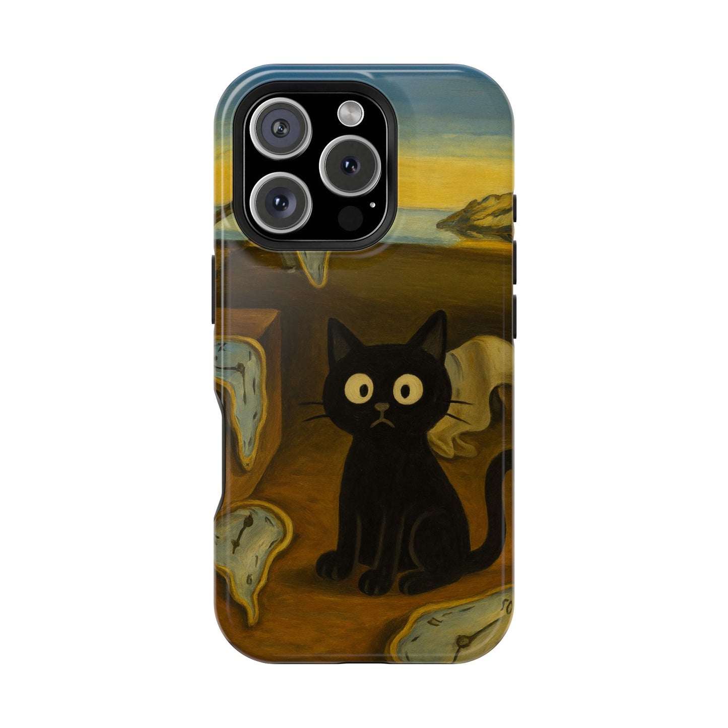 The Cat of Melting Time – Dalí Inspired – iPhone 16, 15, 14, 13 – MagSafe Magnetic Tough Case by HitStickers