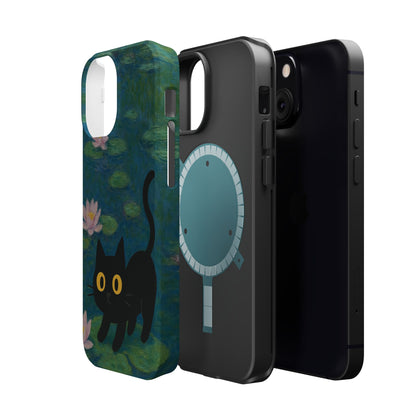 Water Lily Cat – Monet Inspired – iPhone 16, 15, 14, 13 – MagSafe Magnetic Tough Case by HitStickers