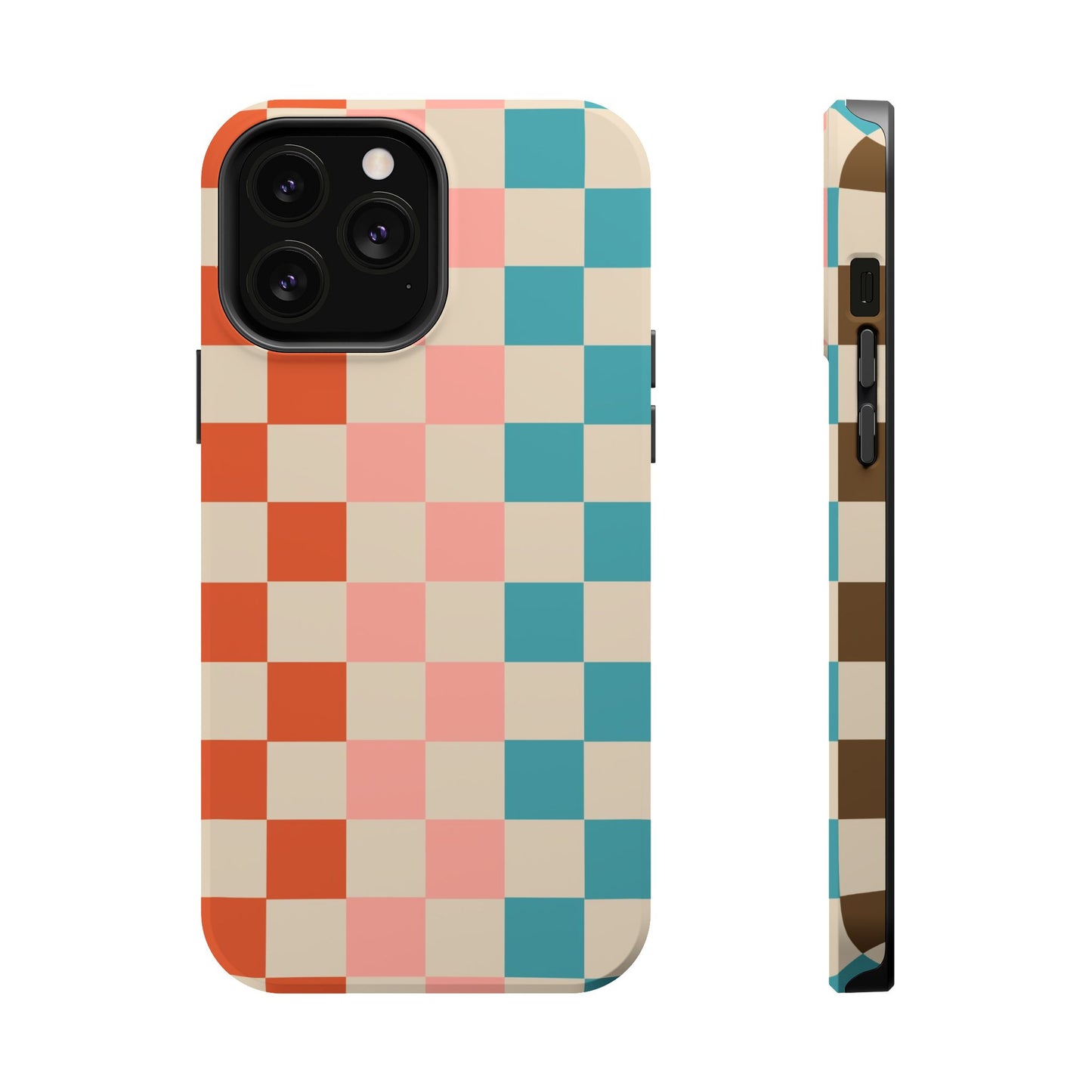Retro Check Pop – iPhone 16, 15, 14, 13 – MagSafe Magnetic Tough Case by HitStickers