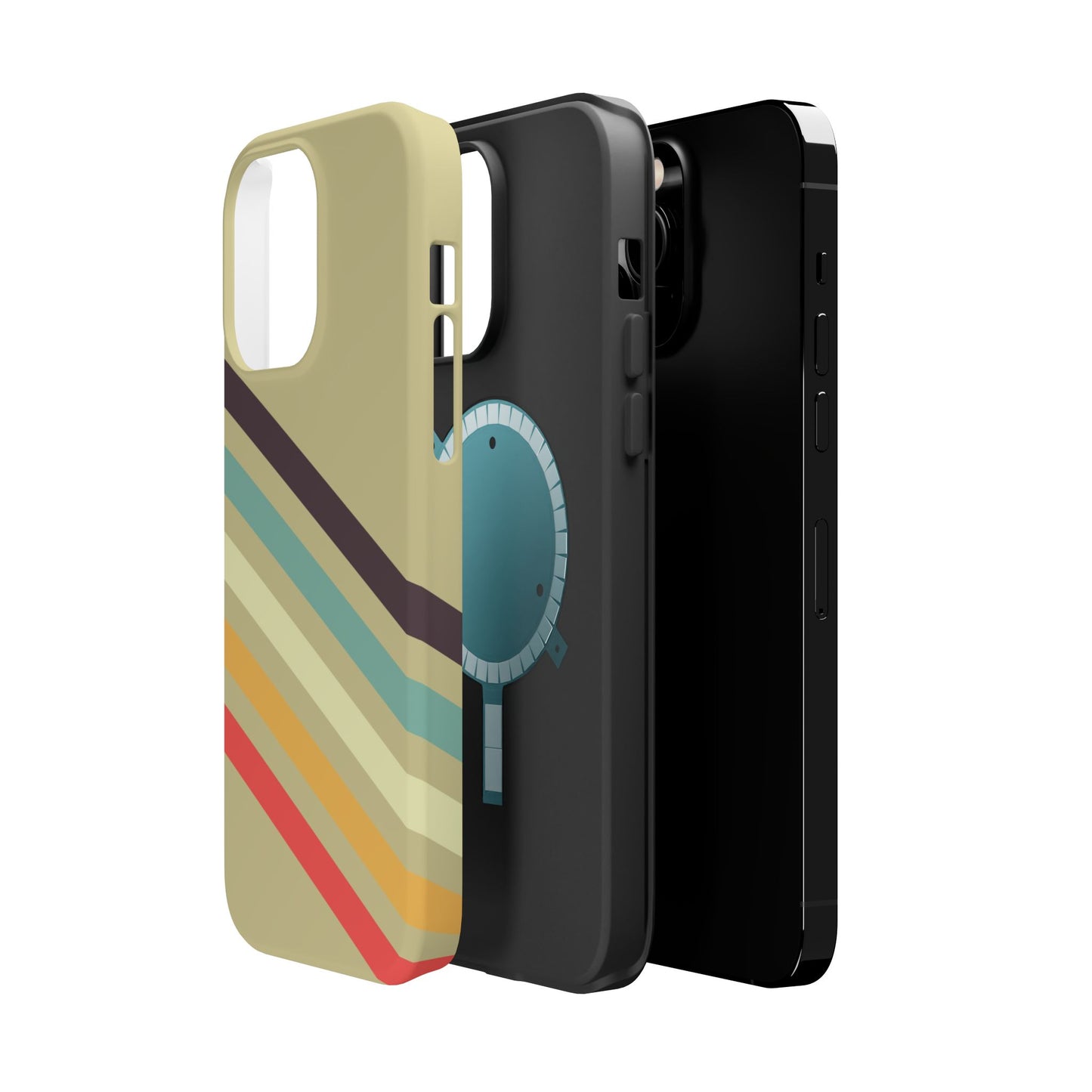 Retro Striped Case for iPhone 16, 15, 14, 13 - MagSafe Magnetic Tough Case by HitStickers