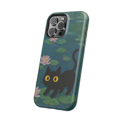 Water Lily Cat – Monet Inspired – iPhone 16, 15, 14, 13 – MagSafe Magnetic Tough Case by HitStickers