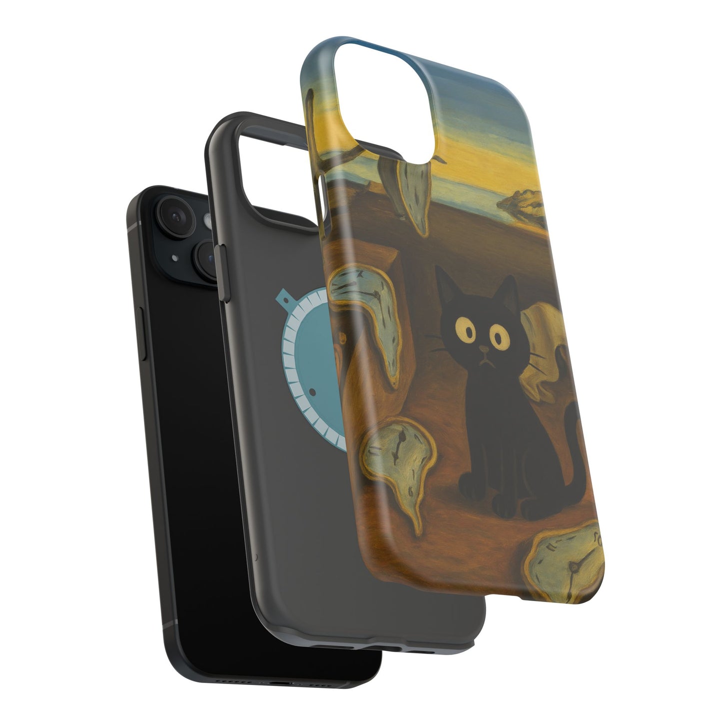 The Cat of Melting Time – Dalí Inspired – iPhone 16, 15, 14, 13 – MagSafe Magnetic Tough Case by HitStickers