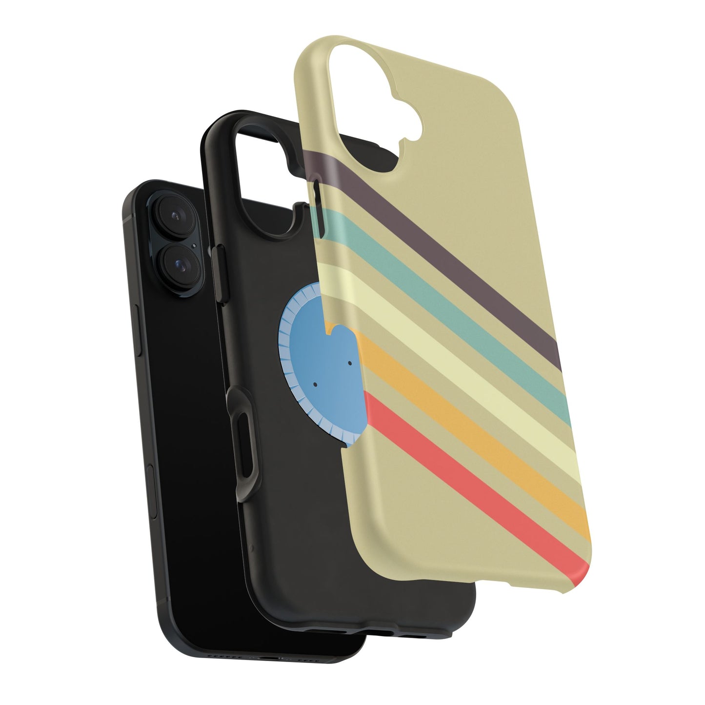 Retro Striped Case for iPhone 16, 15, 14, 13 - MagSafe Magnetic Tough Case by HitStickers