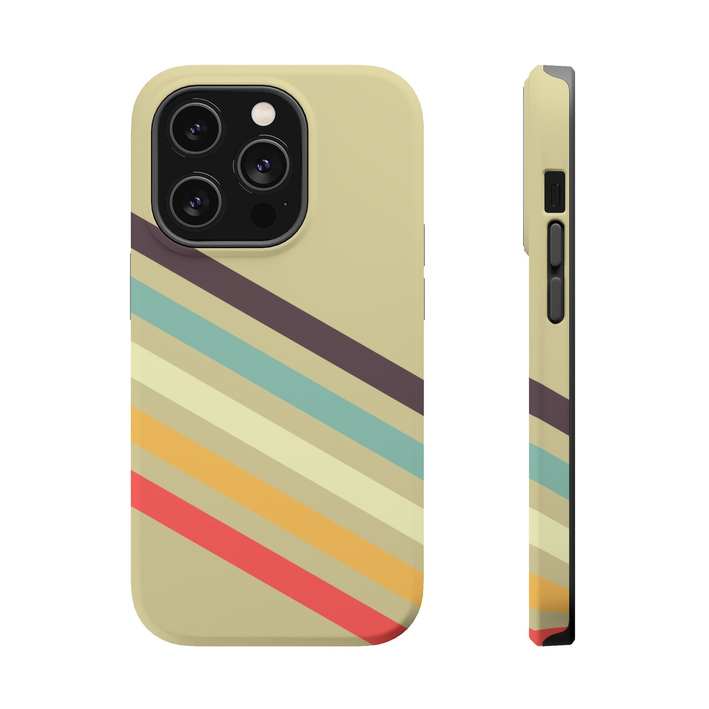 Retro Striped Case for iPhone 16, 15, 14, 13 - MagSafe Magnetic Tough Case by HitStickers