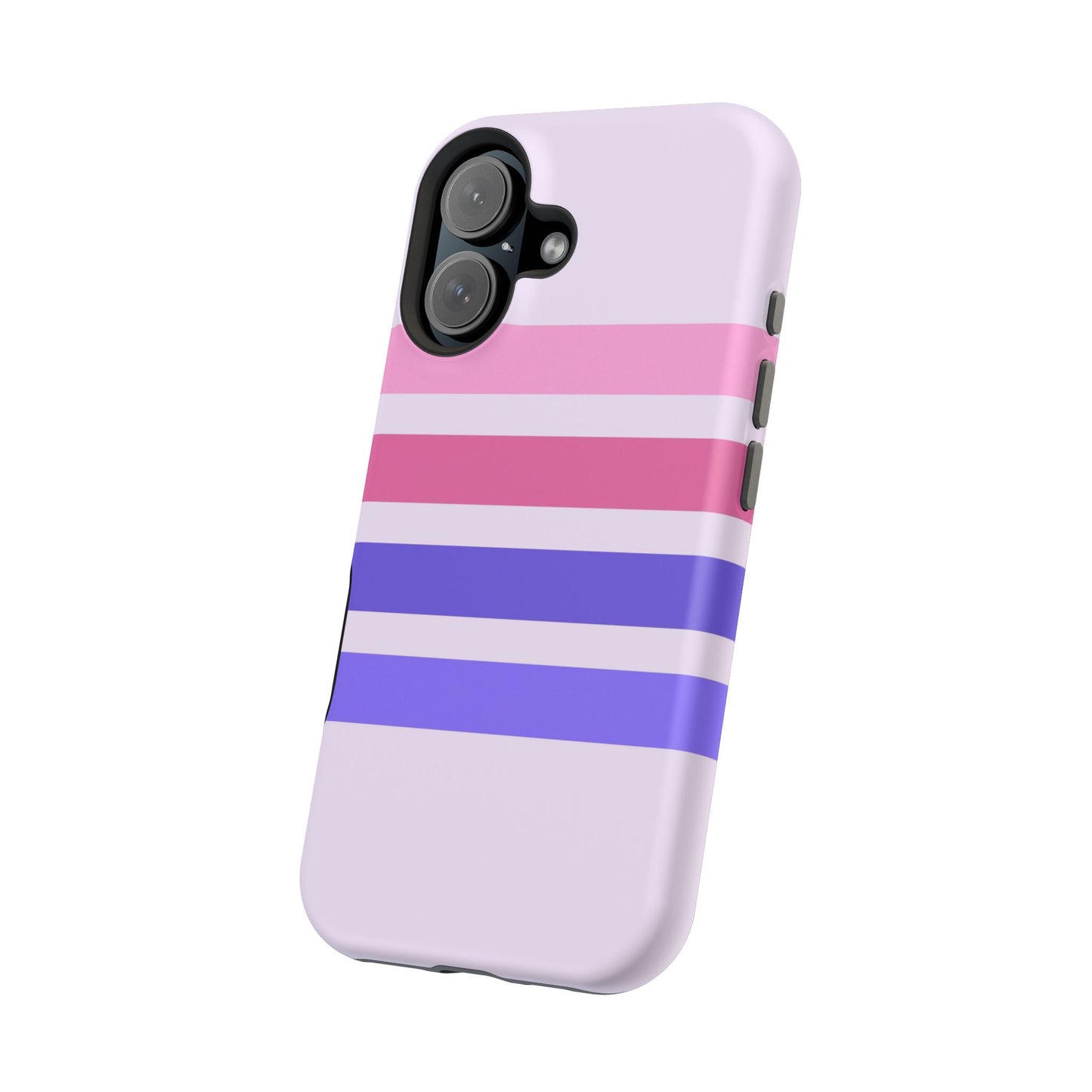 Lavender Love Striped – iPhone 16, 15, 14, 13 – MagSafe Magnetic Tough Case by HitStickers