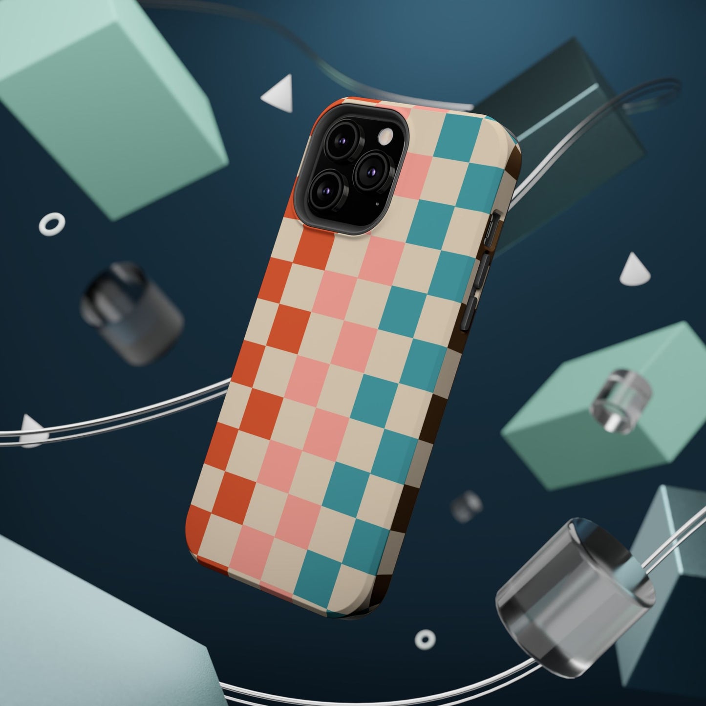 Retro Check Pop – iPhone 16, 15, 14, 13 – MagSafe Magnetic Tough Case by HitStickers