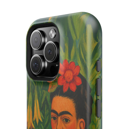 Frida & the Black Cat – Kahlo Inspired – iPhone 16, 15, 14, 13 – MagSafe Magnetic Tough Case by HitStickers