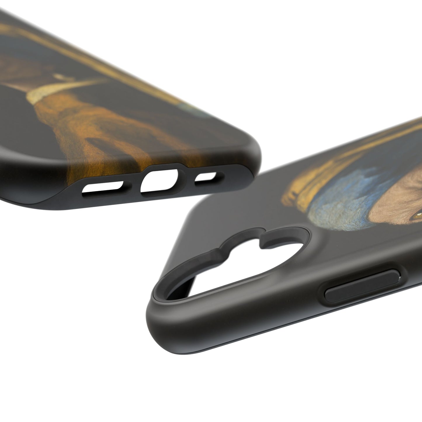 Cat with a Pearl Earring – Vermeer Inspired – iPhone 16, 15, 14, 13 – MagSafe Magnetic Tough Case by HitStickers