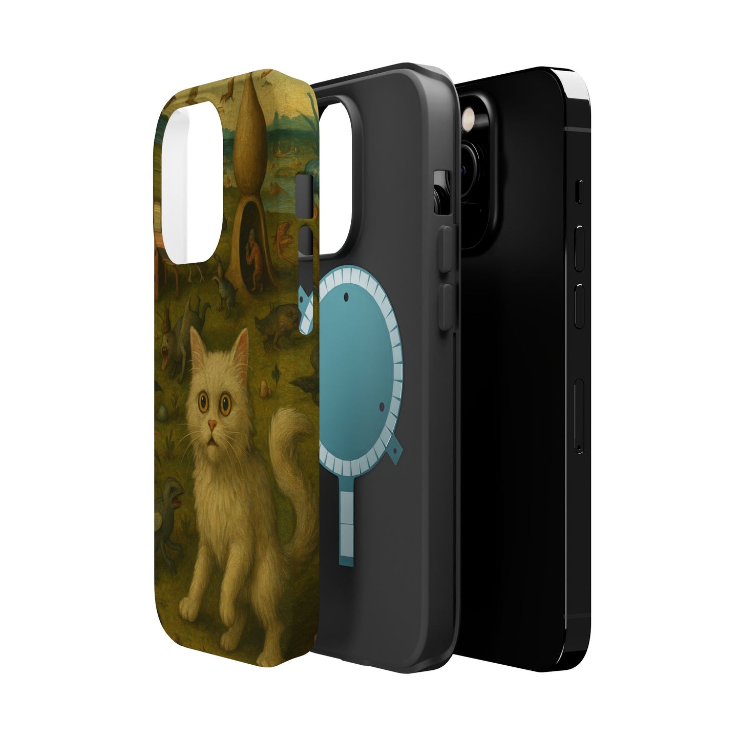 Garden of Cat Delights – Bosch Inspired – iPhone 16, 15, 14, 13 – MagSafe Magnetic Tough Case by HitStickers