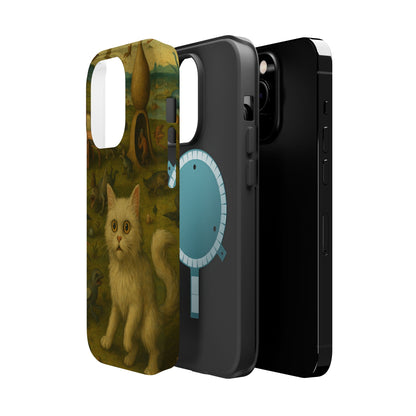 Garden of Cat Delights – Bosch Inspired – iPhone 16, 15, 14, 13 – MagSafe Magnetic Tough Case by HitStickers