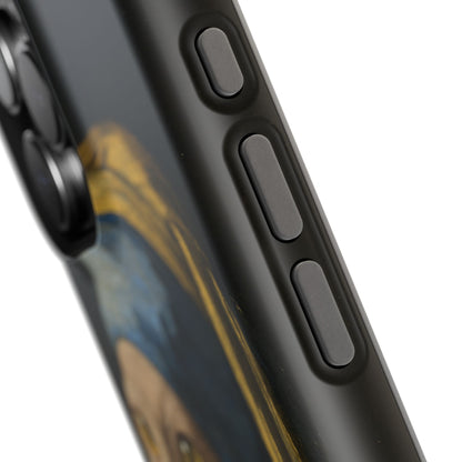 Cat with a Pearl Earring – Vermeer Inspired – iPhone 16, 15, 14, 13 – MagSafe Magnetic Tough Case by HitStickers